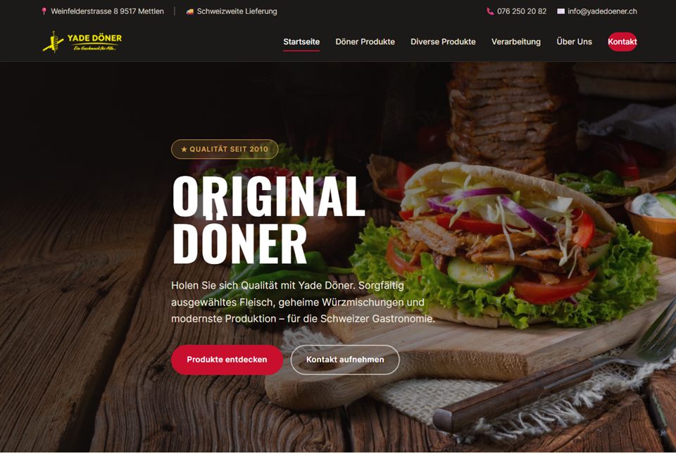 Website von Yade Döner